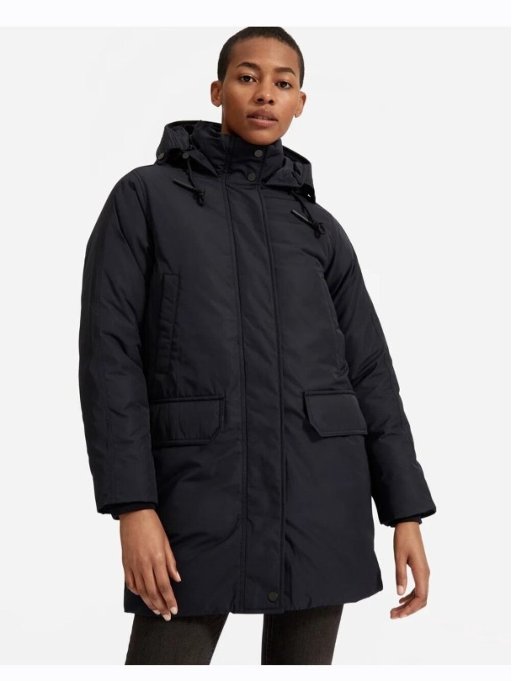 NWT - RARE EVERLANE MILITARY PARKA COAT, BLACK SIZE M